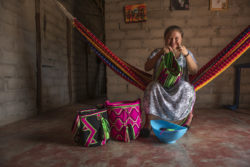 Woman in La Guajira crocheting 